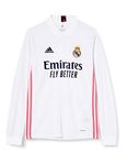 Real Madrid Adidas 2020/21 Season Official First Kit Long Sleeve T-Shirt Official Unisex Adult White