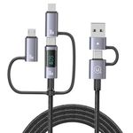 INICIO Multi Port 6 in 1 USB Cable With LED Display, PD 60W Fast Charging USB C + A to Type C/iPhone/Micro For Macbook Pro Air iPhone 15 14 13 Galaxy S24 S23 Pixel Redmi & More