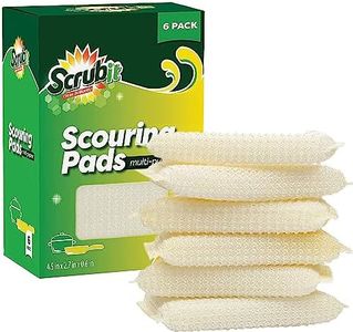 Multi-purpose Scouring Pads by Scrub-It / Non- Scratch Cleaning for Pots Pans DIshes Utensils & Non-Stick Cookware - Sponge Use for Kitchen Bathroom & More 2 pack (x3) total 6