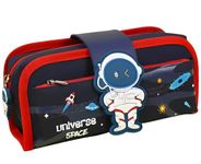 Kiddie Galaxia Space Astronaut Pencil Case Large Capacity Pen Bag,Cute Cartoon Stationery Organizer Detachable Zipper Pen Pouch,Polyester Storage Box For Boys Girls Teen Student - Multicolor