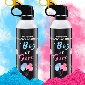 Gender Reveal Fire Extinguisher 2 Pack - Blue or Pink Smoke for Boy or Girl Baby Shower - Biodegradable Decorations and Ideas