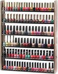 J JACKCUBE DESIGN Rustic Wood Nail Polish Organizer with 6 Tier shelves 100 bottles Wall Mount Display Rack Makeup Bottles Holder Storage for Nail Salon Bedroom Dress room - MK528A