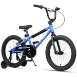 cubsala 18 Inch Little Kids Bike for 5 6 7 8 Years Old Boys Girls Youth BMX Style Bicycle with Training Wheels Coaster & Rear V Brake, Blue