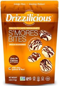 Drizzilicious Mini Rice Cakes S'mores - Rice Crisps, Healthy Snack for Adults and Kids, Flavored Rice Cakes, Vegan, Gluten Free, Allergen Free, Only 90 Calories Per Serving- 4 oz (Pack of 1)