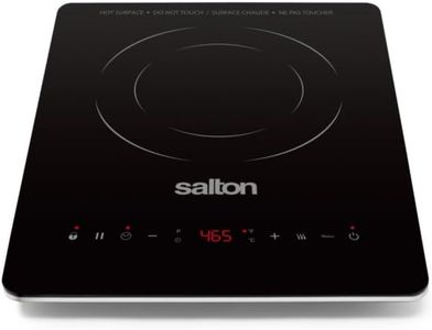 Salton Slim Induction Cooktop| 300-1500W | 10 Cooking Levels 60°C to 240°C (140°F to 465°F) | Energy Efficient | Easy-To-Clean | Timer with Auto Shut-Off | ID2066