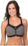 Wacoal Women's Sport Zip Front Contour Bra, Opaque, Castlerock/Black, 30C