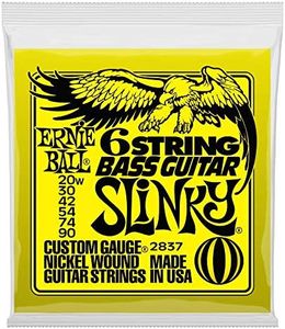 Ernie Ball 6-String Short Scale Bass Slinky Nickel Wound Electric Guitar Strings, 20w-90 Gauge (P02837)