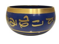 PRIME HOMES Buddhist Singing Bowl Tibetan Buddhist Prayer Instrument With Wooden Stick | Om Bell | Meditation Bowl | Music Therapy (BLUE, 3.5 INCH, 300g Approx)