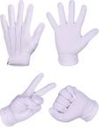 White Stitched Cotton Gloves for Formal Tuxedo Jewelry Inspection, White, 23 cm/ 9 inches