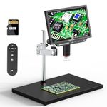 TOMLOV TM4K Max 4K HDMI Digital Microscope 2000X, 52MP Spin Arm Soldering Microscopes for Adults, 10.1" Electronics Repair USB Microscope, LCD Coin Magnifier Microscope Camera, PC/TV Compatible, 64GB