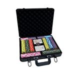 Poker Stuff India Multicolor EPT 500 Poker Chipset in Denomination 100 to 25000 with 2 Pack of Modiano Playing Cards Packed in Square Shape Luxury Box