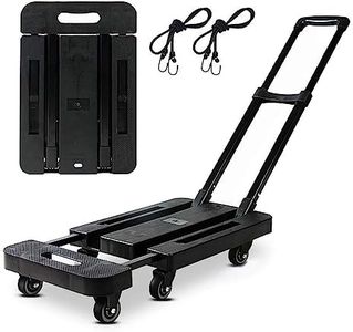 LELYFIT Moving Platform Hand Truck,440lb/200kg Trolley Cart with 6 Wheels Heavy Duty,Folding Hand Truck for Luggage, Travel, Shopping, Auto, Moving and Office Use (6-Wheels)