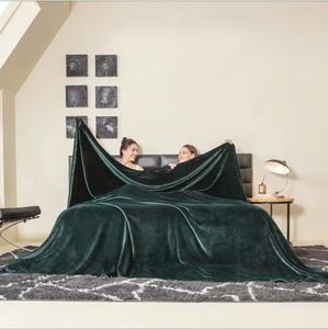 COOVA Oversized King Fleece Blanket 120x120 inches, Soft Cozy Warm Giant Extra Large 10'x10' Blanket for Bed, Sofa, Couch,Travel, Camping, California Huge Flannel Big Throw Blanket, Forest Green