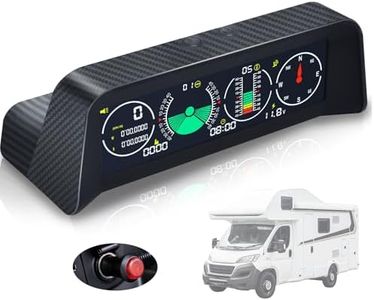 PARKVISION RV Leveling Systemr with GPS Speedometer, Digital Inclinometer for Travel Trailers, Real-Time Pitch & Roll Monitoring, Plug & Play, Auto Dimming LCD Display, 11.5-30V