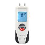 Akozon Digital Manometer, HT-1890 Handheld Digital Manometer Differential Gauge Air Pressure Meter 11 Selectable Units, Manometer to Measure Gauge & Differential Pressure