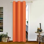 MYSKY HOME Orange Curtain Panel for Bedroom Blackout Energy Saving Window Treatment Thermal Insulated Solid Grommet Drape for Doorway Living Room 42 x 84 Inch, 1 Panel