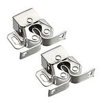 sourcing map Cabinet Door Double Roller Catch Ball Latch with Prong Hardware, Silver 2pcs