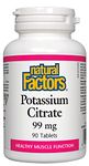 Natural Factors - Potassium Citrate 99mg, 90 Tablets