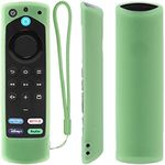 Protective Silicone Remote Cover Compatible with TV Stick (3rd Gen) 2021 Alexa Voice Remote, Anti-Slip, Shockproof, kin-Friendly and Washable(Glow in Dark Green)