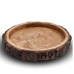 CraftsX2Z Wooden Beautiful Table Decor Round Shape Wooden Serving Tray/Platter for Home and Kitchen