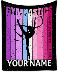 Personalized Gymnastics Gifts for Girls, Gymnastics Blanket for Teen Women, Custom Kids Blankets Gift for Sport Lovers, 60"x80" Soft Cozy Throw Party Decorations, Ideas for Daughter