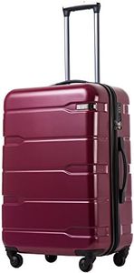 Coolife Luggage Expandable(only 28") Suitcase PC+ABS Spinner Built-In TSA lock 20in 24in 28in Carry on (Radiant Pink., L(28in).)