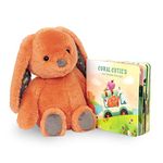 B. toys – Plush Bunny & Book Set – Stuffed Animal – Board Book – Baby Playset – Happyhues – Coral Cutie Book Set – Toys for Babies