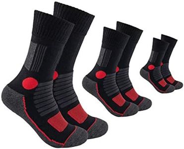 FOOTNOTE 3 Paar I Gepolsterte Wandersocken Arbeitssocken Sportsocken für Herren Damen Ohne Gummibund, Schwarz, 39-42