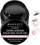 Makartt Solid Nail Glue Gel, Extra Strong Gel Nail Glue for Press On Nails and Nail Tips Long-Lasting Strong Adhesion Nail Glue for Acrylic Nails Clear Hard Gel for Nail Art Home Salon UV Light Cured