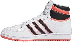 adidas Originals Men's Top Ten Hi Basketball Shoes, White/Core Black/Turbo, 11.5