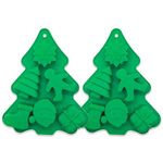 Sizkii Christmas Silicone Baking Mold Non-Stick Cake Chocolate Jelly Soap Mold Ice Cube Tray (2 Pack - YH677)