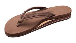 Rainbow Sandals Madison - Double Layer Arch Support with a Braid on a 3/4" Medium Strap, Expresso, 5.5-6.5