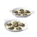 Starfrit Gourmet Bistro - Set of 2 Porcelain Snail Dishes - 6 Cavities - Stain Resistant - Oven, Microwave and Dishwasher Safe