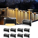 BELIONERA Outdoor Solar Deck Lights, Floor Step Lights, and Waterproof LED Lights for Patios, Yards, Porches, Balconies, Fence and Garden Stairs LED (Black, Pack-8)