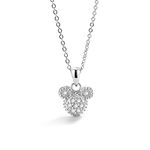 Fashion100% 925 Silver Necklace For Women & Girl Cute Mickey Pendant Choker Solid Silver Chain 18 inch Fine Jewelry Gift