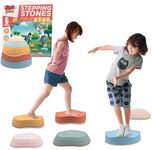 Balance Stepping Stones for Kids - 6 Pieces Non-Slip Toddler Stepping Stones For Promoting Toddler's Balance & Coordination Skills - Sensory Stepping Stones - Toddler Obstacle Course for Ages 3 4 5+