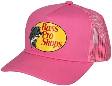 Bass Pro Shop Men's Trucker Hat Mesh Cap - Adjustable Snapback Closure - Great for Hunting & Fishing (Hot Pint), Pink