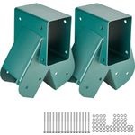 VEVOR A-Frame Middle Swing Set Brackets, Heavy Duty Carbon Steel Swing Set Hardware with Mounting Hardware, DIY Swing Set Bracket Swing Set Kit for 4x4 Legs & 4x6 Beam, Green (2 Pcs)