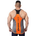 DECISIVE Polyester Casual Style Men's Slim Fit Vest (3Ton-Gr&Or-Xl_Grey, Orange_Xl)