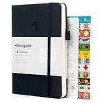 Ottergami Bullet Dot Journal A5 Notebook. Deluxe Journal Notebook + Stickers for Scrapbooking. 6 Stencils for Bullet Journaling. 100gsm A5 Paper Dotted Notebook. The Essential