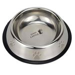 Furry Castle Stainless Steel Dog Bowl, Pet Feeder Water Food Bowl Non-Slip Puppy Dishes for Medium to Large Dogs | Bowl with Anti-Skid Rubber Base (Silver, 700ml,Pack of 1)