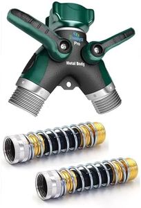 Garden Hose Splitter, Hose y Splitter, 2 Way Hose Splitter, Faucet Splitter for Garden Hose, Hose Bib, Hose Splitter 2 Way Heavy Duty - All Metal Two Kink Free 8cm Hose Savers