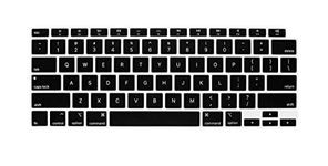 Saco Keyboard Protector Silicone Skin Cover for 2020 MacBook Air 13 Inch A2179 (US Layout) with Touch ID (NOT FIT 2018-2019 Air 13) Laptops - Black