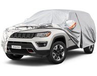 kayme 6 Layers SUV Car Cover Waterproof All Weather for Automobiles, Outdoor Full Size Cover Rain Sun UV Protection with Zipper Cotton, Universal Fit for SUV Jeep (Up to 181 inch)