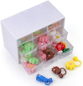 Vodolo Straw Covers Organizer for Stanley Cup,Straw Toppers Storage Box for Stanley Tumbler/Yeti/Simple Modern Straw Cap Accessories 30 40oz with Handle,Straw Cover Display Holder