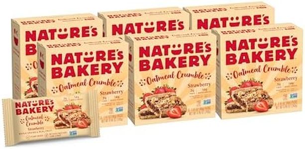 Nature’s Bakery Oatmeal Crumble Bars, Strawberry, Real Fruit, Vegan, Non-GMO, Breakfast bar, 6 Boxes with 6 Packs, 36 Count