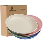 Greentainer Unbreakable Plastic Dinner Plates - Set of 4 Dessert Plates,Microwave and Dishwasher Safe/Lightweight Plate for Kids, Children, Toddler & Adult - 7.8‘’