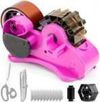 THINKLEARN Pink Heat Tape Dispenser Sublimation - Heat Transfer Tape Dispenser with Cutting Set, 1 '' & 3'' Core, Multi-Roll Cut Tape Dispenser for Crafting, PreCut 1.4'' Pieces
