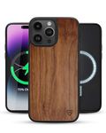 RAEGR iPhone 15 Pro Case | Magnetic Case | Supports Mag-Safe Wireless Charging | Elements Armor MagFix Case/Cover Designed for iPhone 15 Pro (6.1-Inch) 2023 - Walnut Wood RG10555