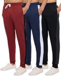 Real Essentials Mens Joggers Sweatpants Fleece Pants Sweat Clothing Pockets Baggy Elastic Cuffed Workout Bottom Athletic Soft Warm Winter Jogging Gym Active Track Work Tapered, Set 6, S, Pack of 3